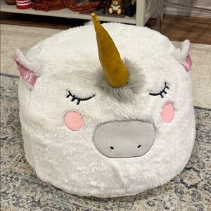 Pillowfort White Unicorn Plush Pouf